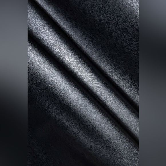 072. Micas Asymmetrical Faux Leather Ruched Skirt - Picture 3 of 3